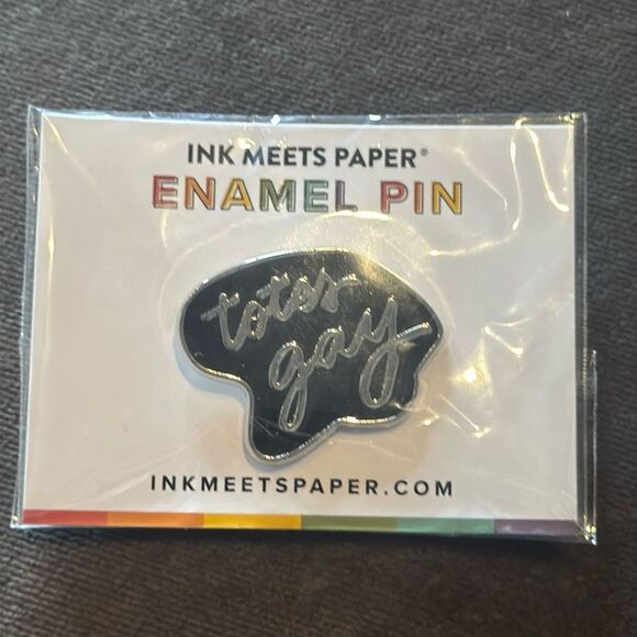 TOTES GAY Pride Enamel Pin by Ink Meets Paper - Picture 1 of 4